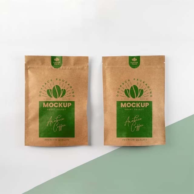 Biodegradable Custom Printed Kraft Paper Sample Sachet Pouch Skin Care Mini Shampoo Packaging Bag