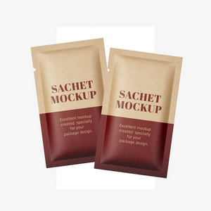 Biodegradable Custom Printed Kraft Paper Sample Sachet Pouch Skin Care Mini Shampoo Packaging Bag