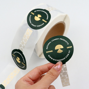 Custom Paper Tamper Proof Evident Bottle Security Seal Sticker Roll Gold Foil Tamper Evident Sealing Label For Food Packaging