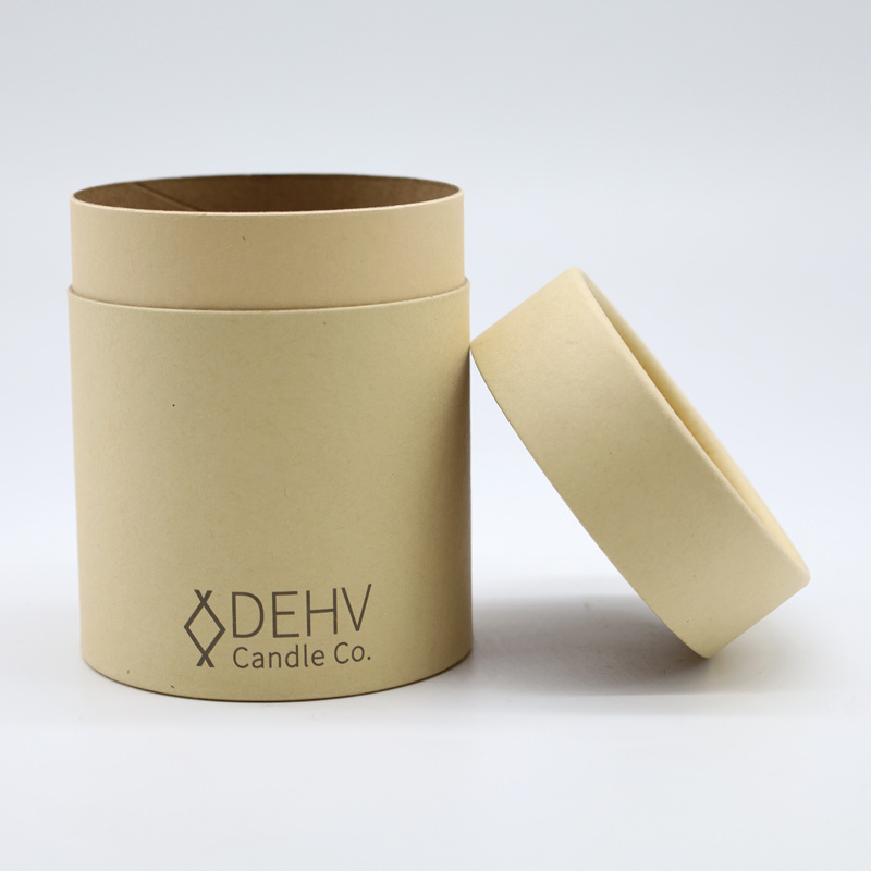 Custom Logo High Quality 100% Biodegradable Brown Kraft Cardboard Paper Tube Packaging For Packing Candle