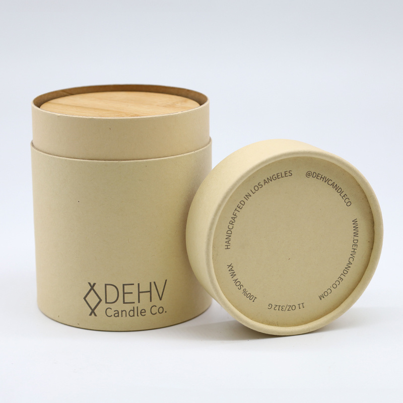 Custom Logo High Quality 100% Biodegradable Brown Kraft Cardboard Paper Tube Packaging For Packing Candle