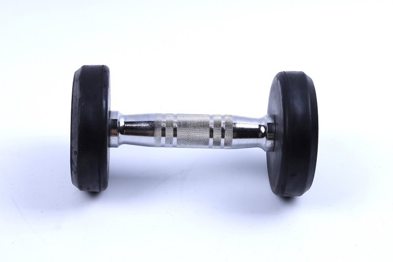 Wholesale 5 10 15 20 25 30LB  Dumbbell Weight Lifting Sports Fixed Round Head Rubber Coated Dumbbells