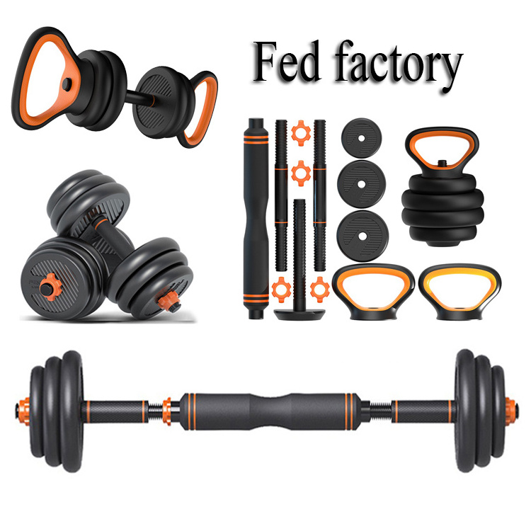 FED Dumbbell Set 6-in-1 adjustable Multi functional Barbell Kettle bell dumbbell