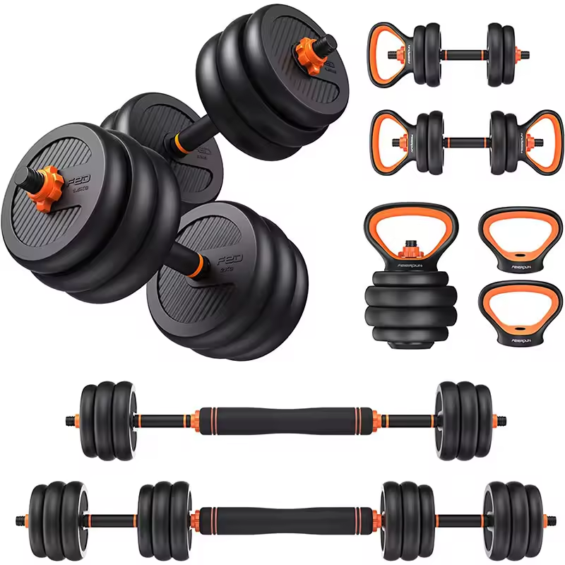 20kg Without Pot Handle Barbell Kettlebell Dumbbell Six-in-One Set Adjustable Rubberized Environmental Dumbbell