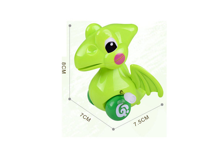 wind up plastic small cartoon dinosaur toys with swing head and wings