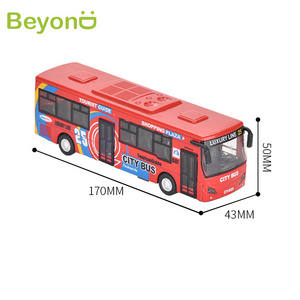 1:32 scale die cast pull back alloy mini bus car toy with light and sound