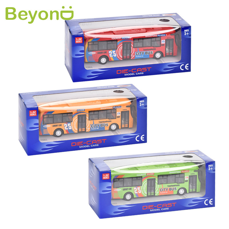 1:32 scale die cast pull back alloy mini bus car toy with light and sound