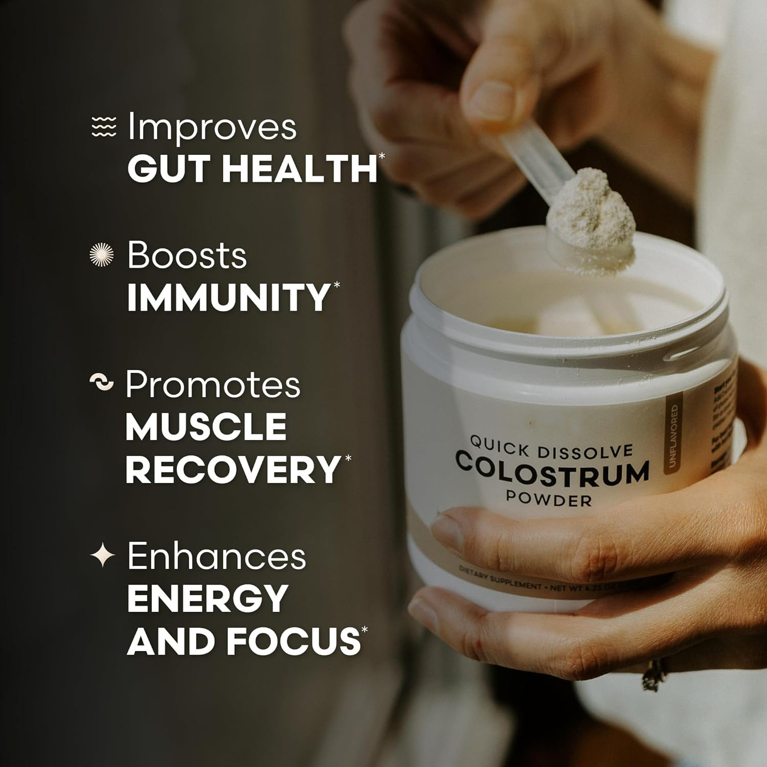 Private Label Herbal Supplements Gut Health Supplement Colostrum Powder for Immune Support and Muscle Recovery