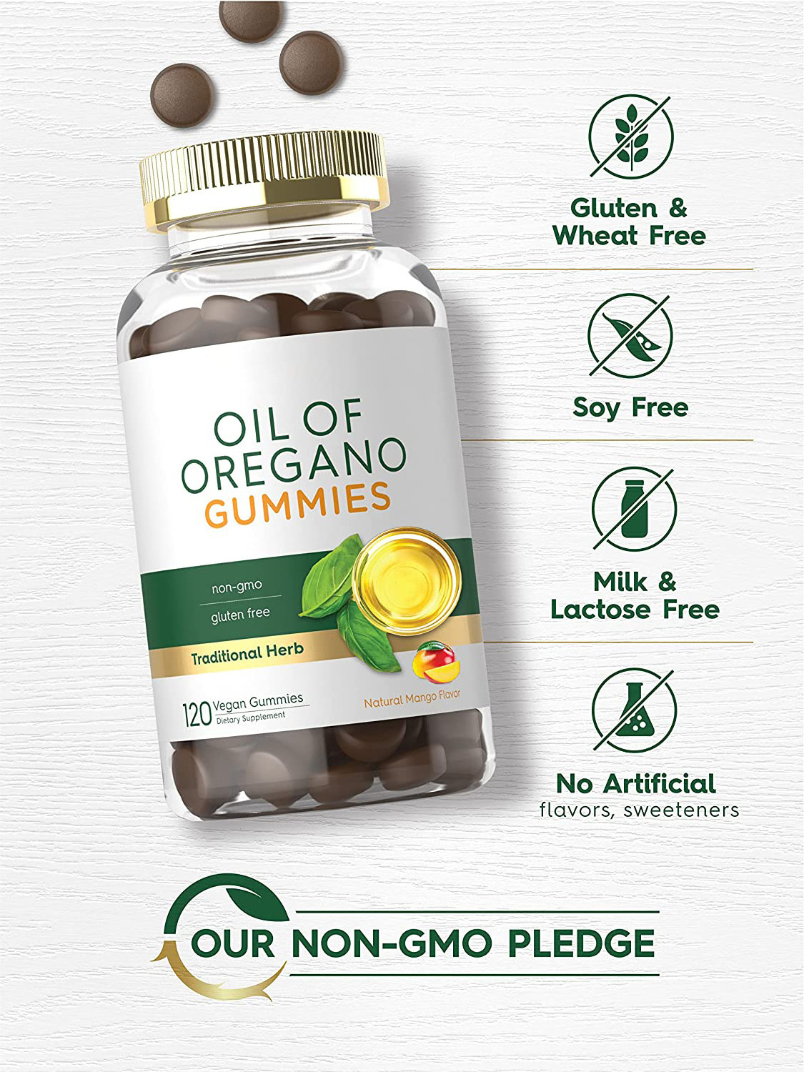 OEM Private Label Organics 100% Natural Oregano Oil gummies capsules For Immune Support