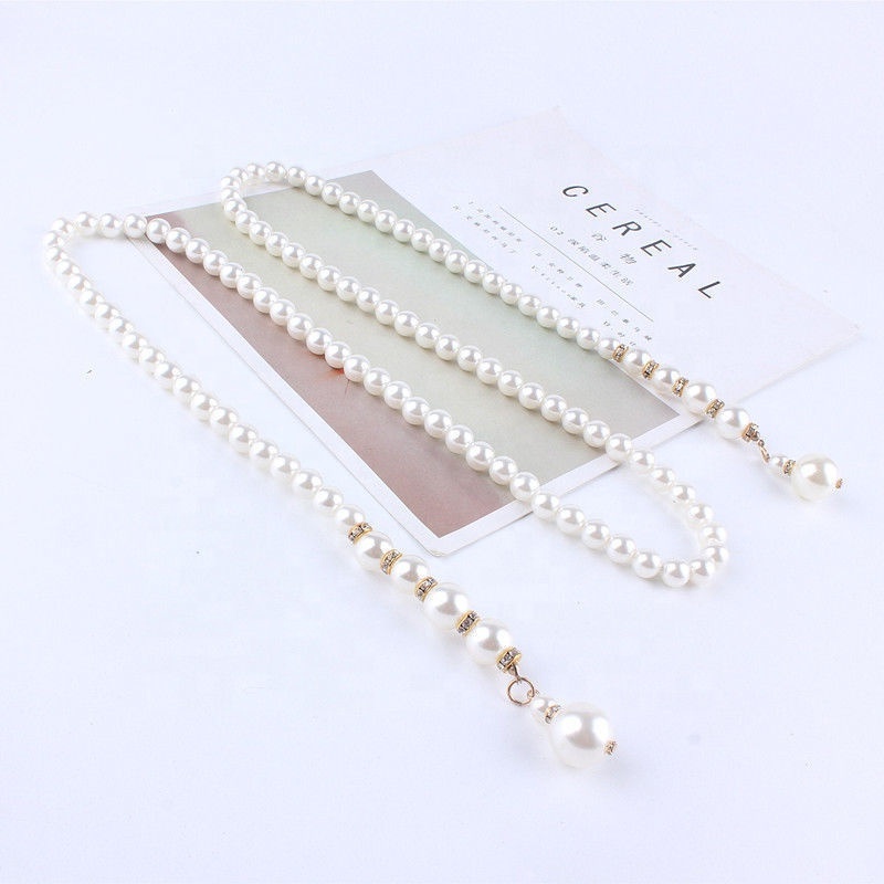 Fashion Large Measure Lady Girl Dress Decorative Pearls Belt Sorority Women's Fine Matching Skirt with Diamond Pearl Waist Chain