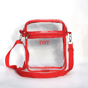 Delta Sorority Fashion Square Transparent Bag PVC Clear Purse Shoulder Sling Bag for Sports Phone Holder Bags Women