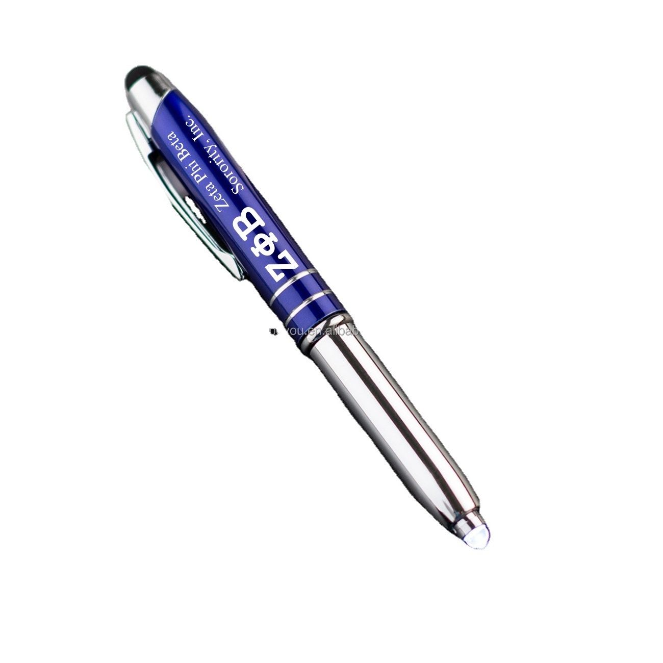 Custom Greek Sorority 3-in-1 LED Light Writing Pens  Pen Captive Precision Stylus with  Touch Screen Multi-function Pen