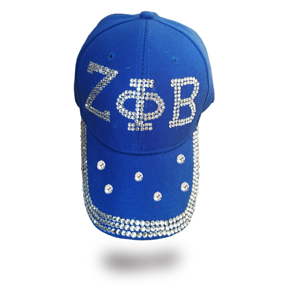 Customized Zeta Phi Beta Custom Sorority Greek Letters Rhinestones Bling Denim Hat Cowboy Baseball hat