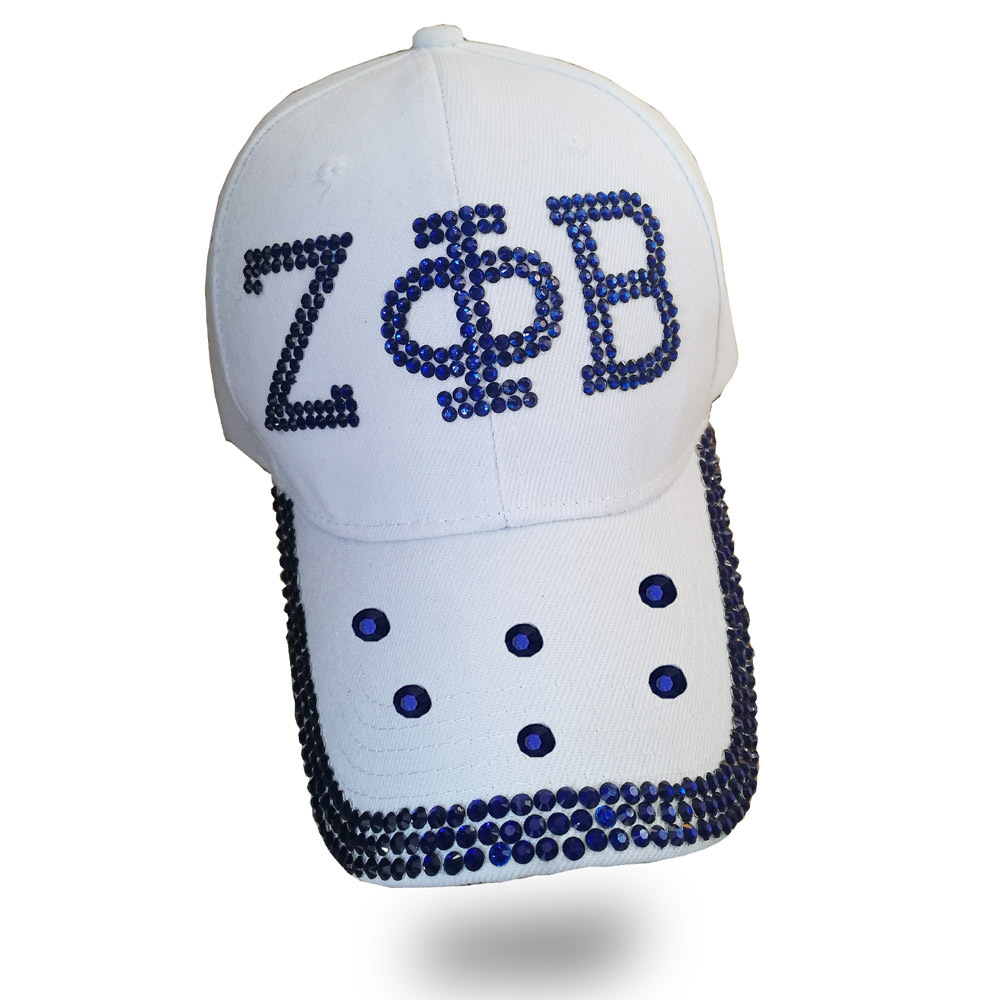 Customized Zeta Phi Beta Custom Sorority Greek Letters Rhinestones Bling Denim Hat Cowboy Baseball hat