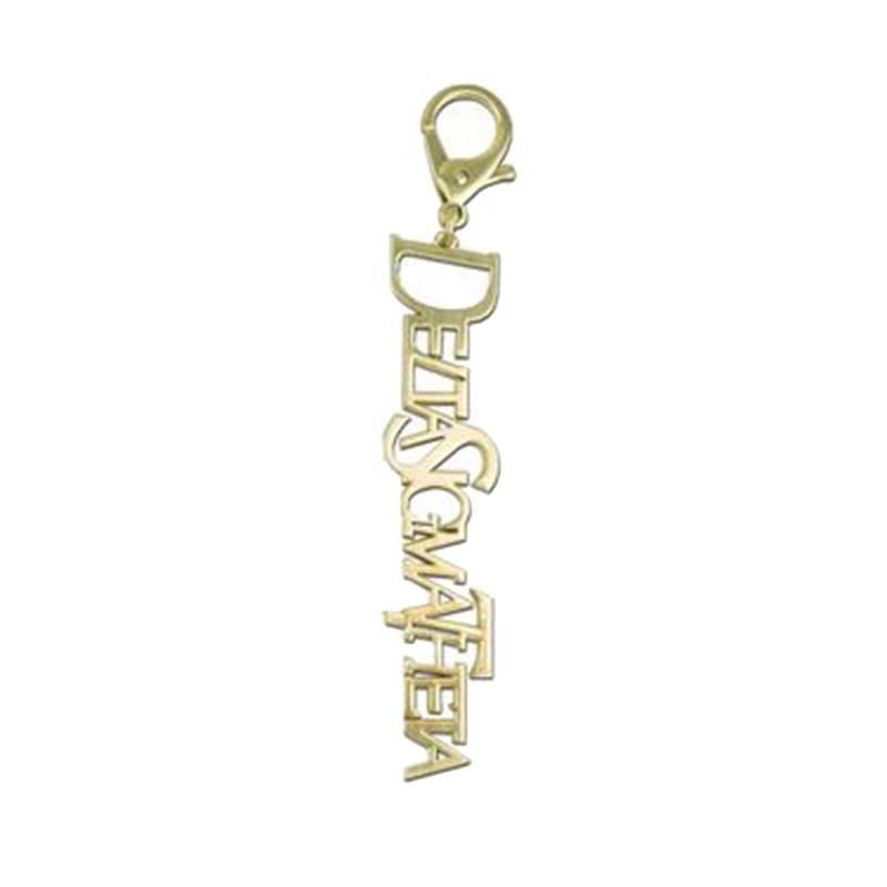 Gold Metal Alphabet Letter Keyholder Delta Sigma 316 Stainless steel Keychain