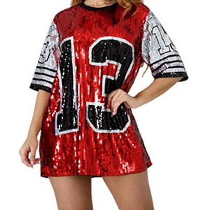 Hip Hop Performance Wear Sequins Short Sleeve 13 Inspired Sequin Jersey Delta Sorority T Shirt Jersey