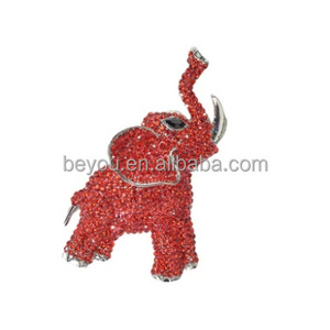 Greek Sorority Symbol DS Delta Sigma Theta Inspired Red Golf Elephant Brooch Pin