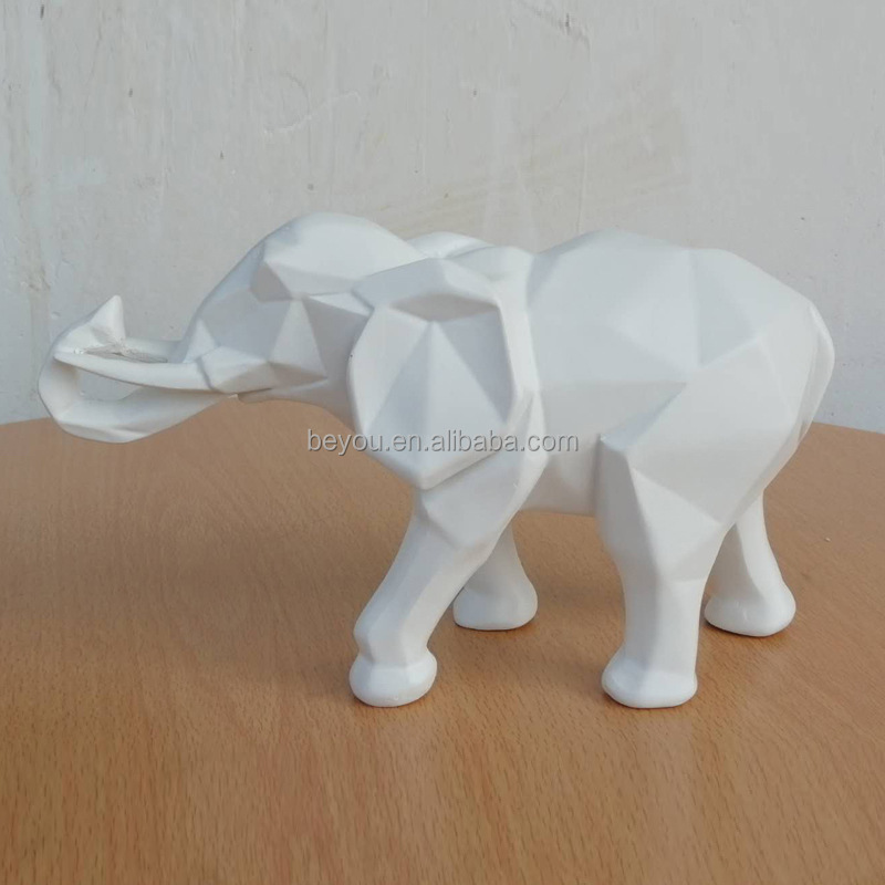 DST Delta Elephant Geometric Animal Elephant Bronze Figurine 3D Abstract Statue Home Decor Modern Art Desktop Animal Shelf Decor