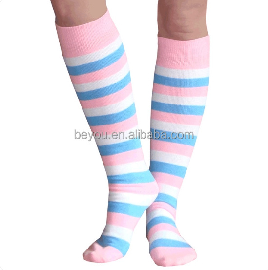 Pink Custom Letter Logo Breast Cancer Awareness Knee High Socks Personalized Versatile Stockings Cotton Sock Football Sock