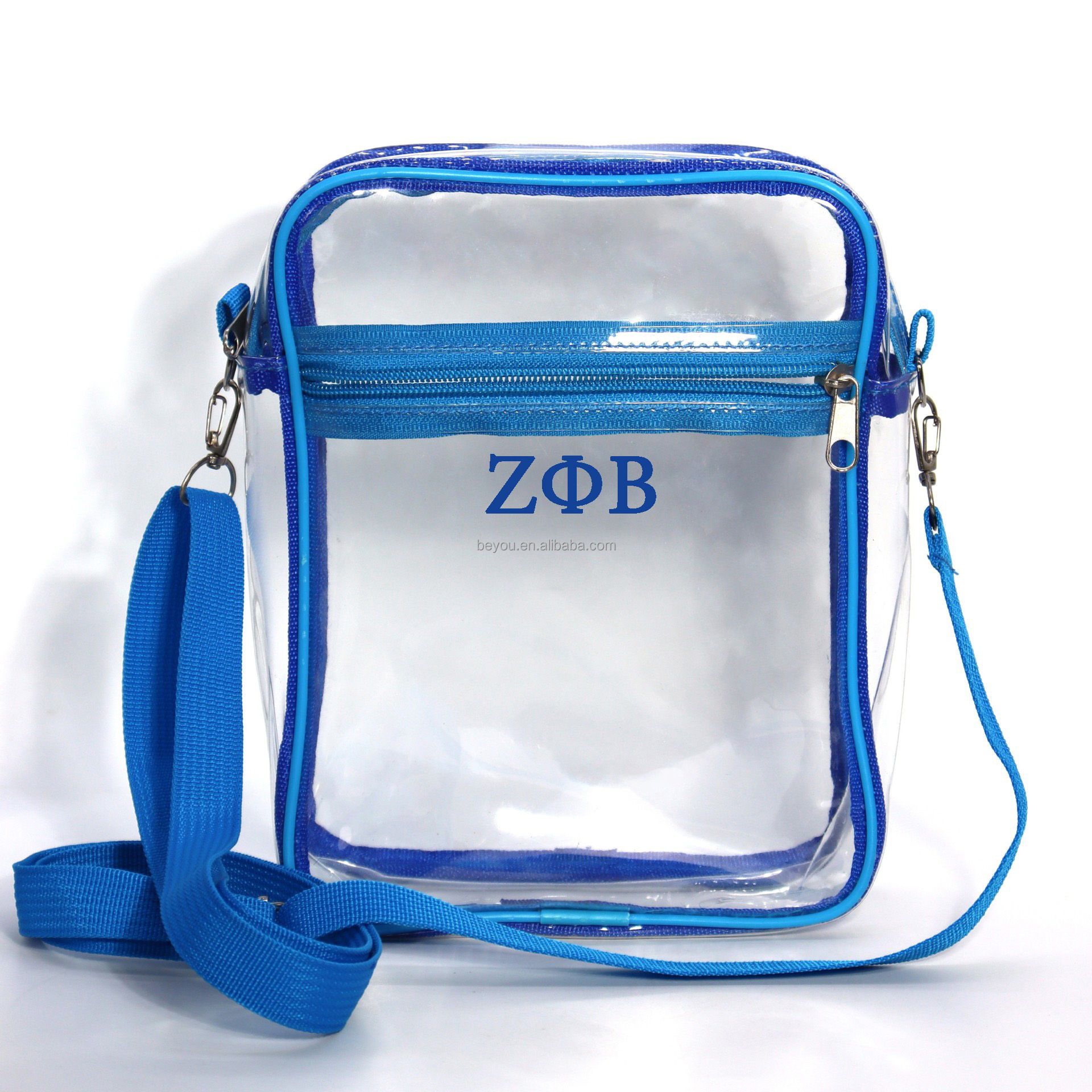 Delta Sorority Fashion Square Transparent Bag PVC Clear Purse Shoulder Sling Bag for Sports Phone Holder Bags Women