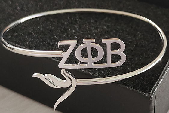 SGR Greek Sorority Poodle Alphabet Stainless Steel Bangle Adjustable Sigma Gamma Rho Open Bangle Jewelry Manufacturer Wholesale