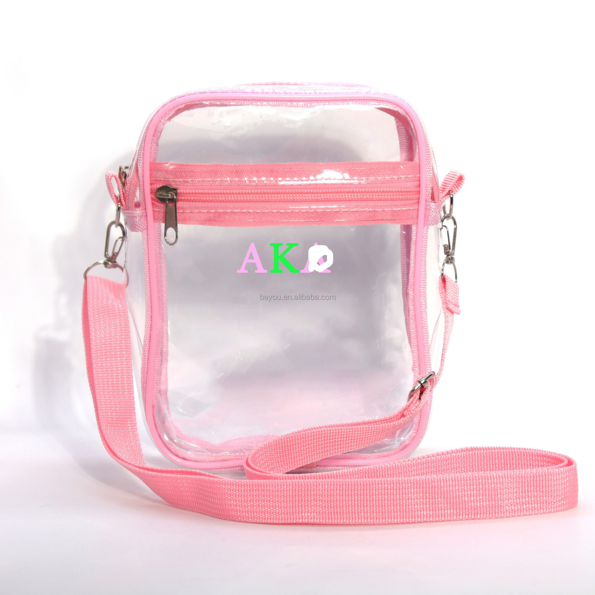 Delta Sorority Fashion Square Transparent Bag PVC Clear Purse Shoulder Sling Bag for Sports Phone Holder Bags Women