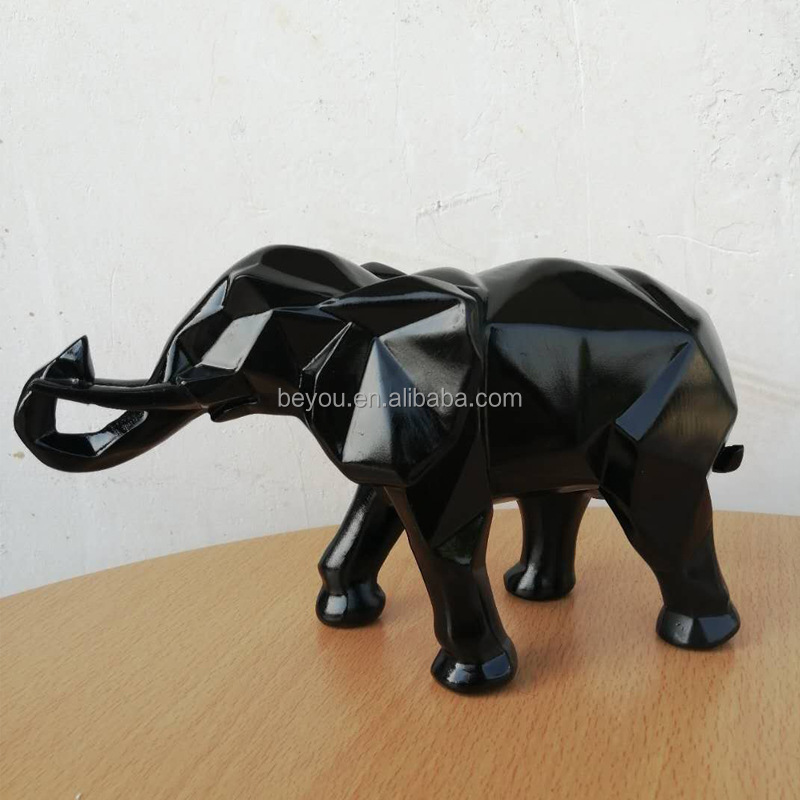 DST Delta Elephant Geometric Animal Elephant Bronze Figurine 3D Abstract Statue Home Decor Modern Art Desktop Animal Shelf Decor