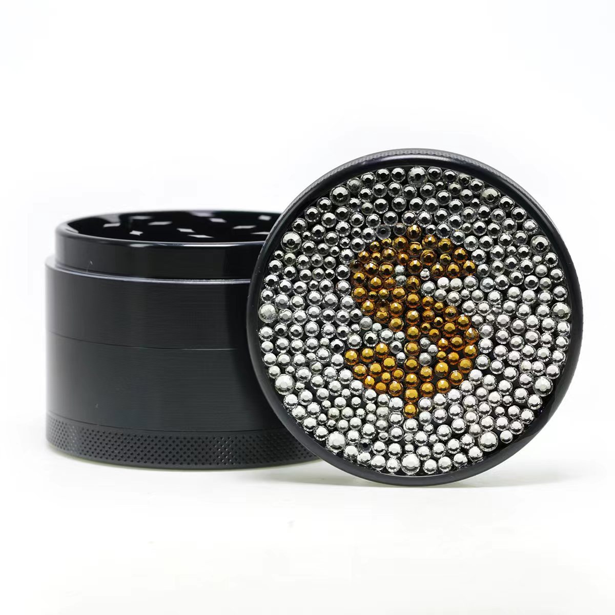 63mm Aluminium Alloy Cute Smoking Grinders Accessories with Diamond Lid  For Women Tobacco Grinder