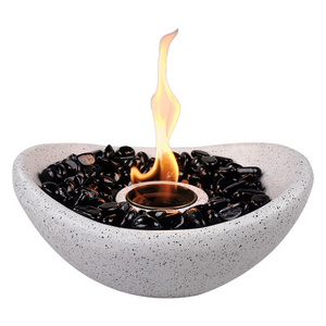 Table Top Bowl Concrete Tabletop Fire Bowl Indoor Outdoor Portable Personal Rubbing Alcohol Fireplace  Fire Pit