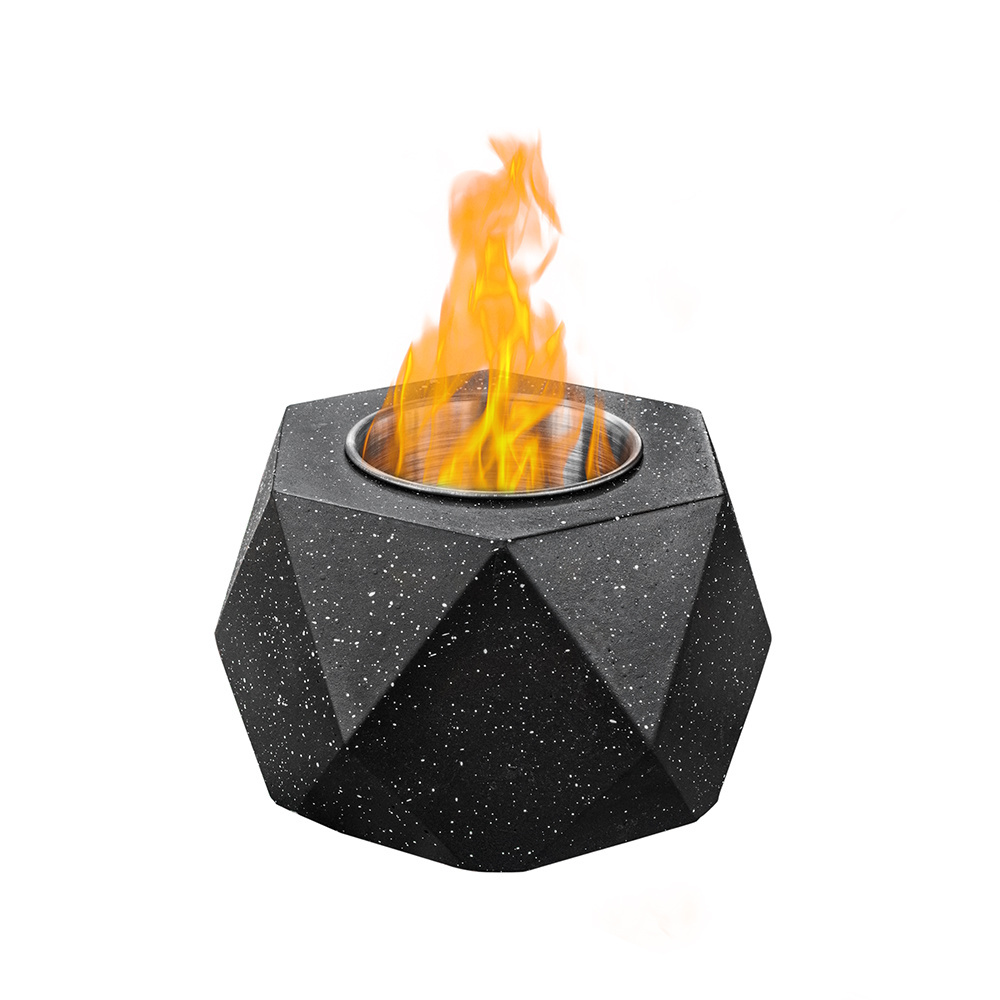 Indoor Firepit Coffee Table Smokeless Mini Tabletop  Fireplace Bio Fuel Ethanol Table Top Concrete Bowl Fire Pit