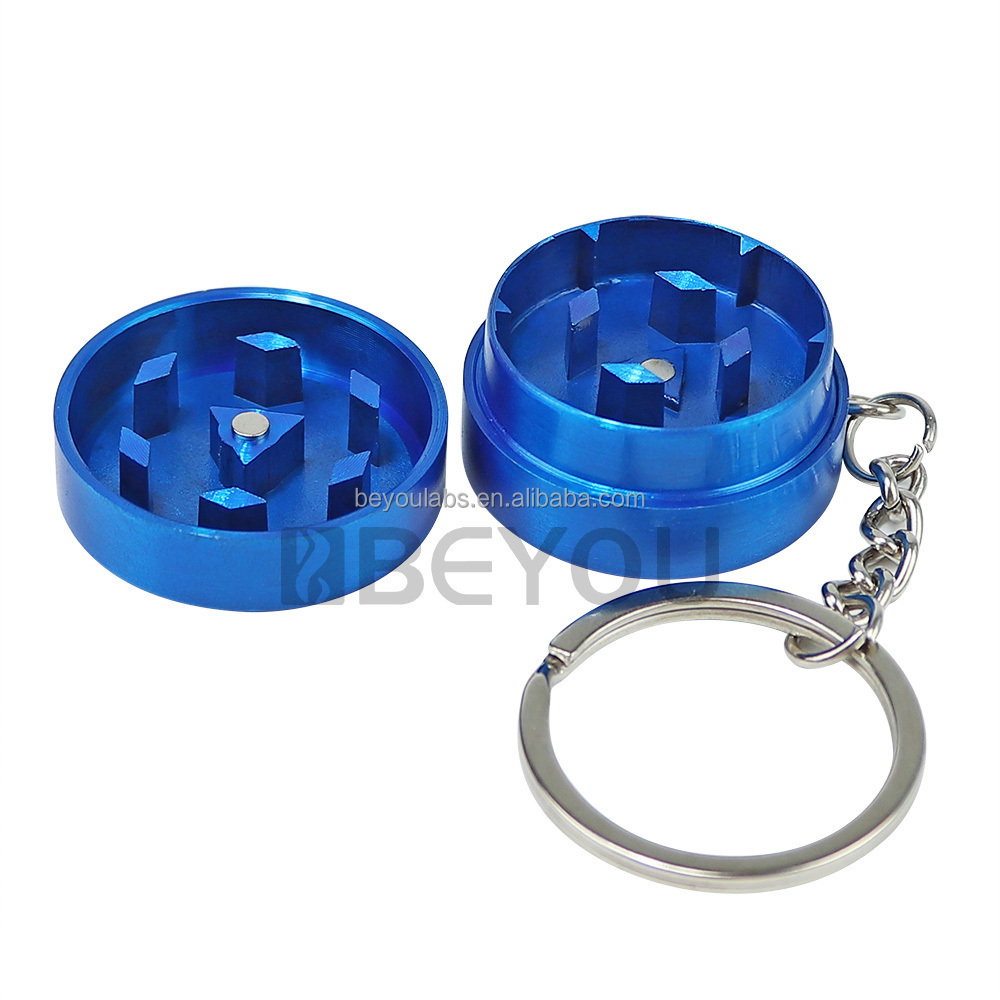 Smoking double layer tobacco separion herb grinder zinc 30mm mini keychain herbal grinders