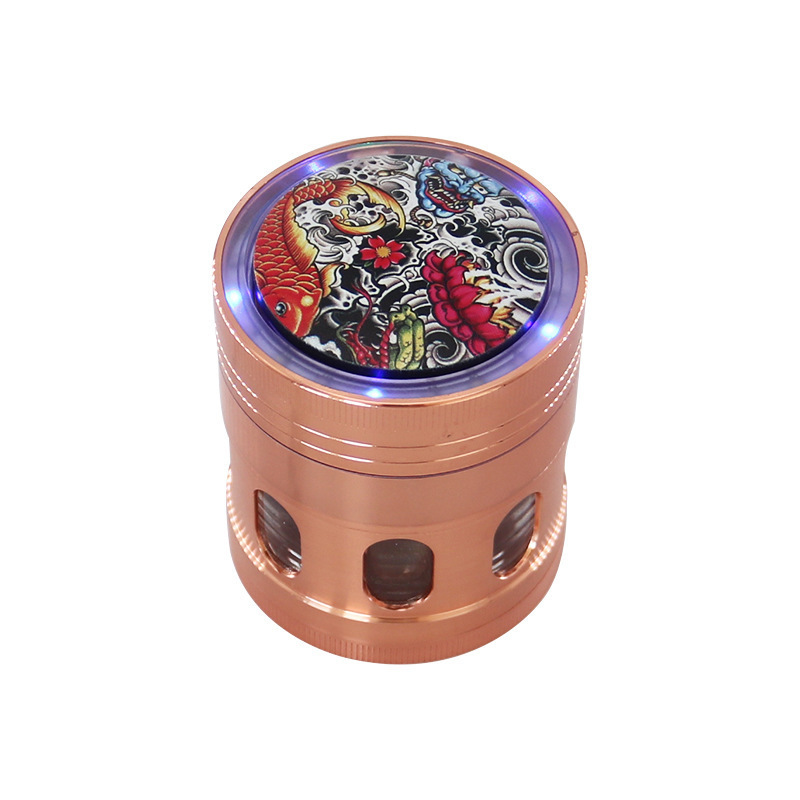 Custom Non Stick Dry Herb Tobacco Crusher Automatic Grinder Metal Usb Rechargeable Led Smoking Electric Herb Grinder