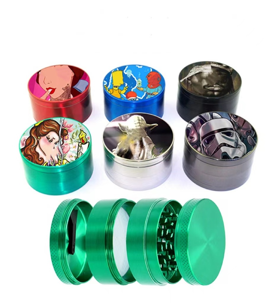 High Quality Custom Tobacco Crusher Grinder 2 Inches 4 Layer Zinc Alloy Metal Herb Mill Storage Grinder