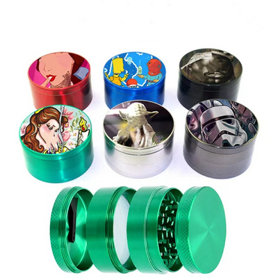 High Quality Custom Tobacco Crusher Grinder 2 Inches 4 Layer Zinc Alloy Metal Herb Mill Storage Grinder