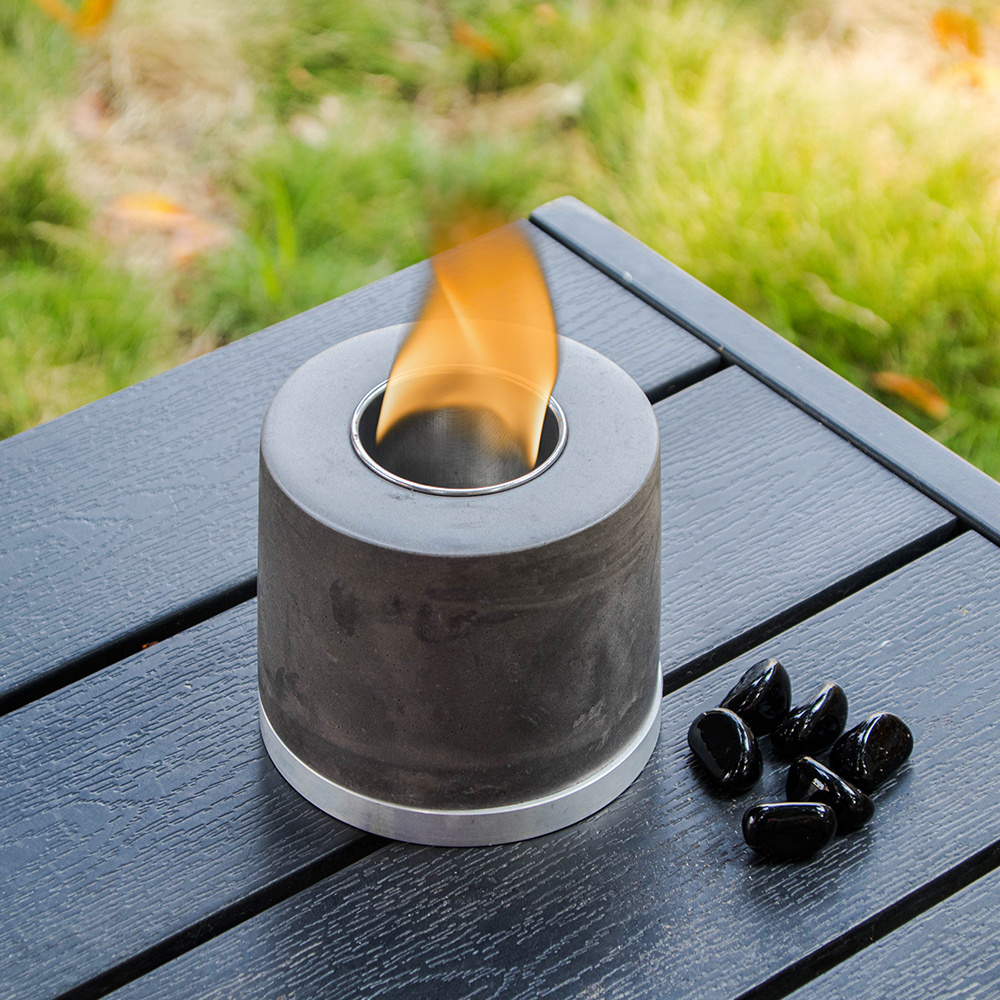 Mini Smokeless Concrete Tabletop Fireplace Outdoor Alcohol Desktop Firepit Indoor Long Burning Cement TableTop Fire Pit