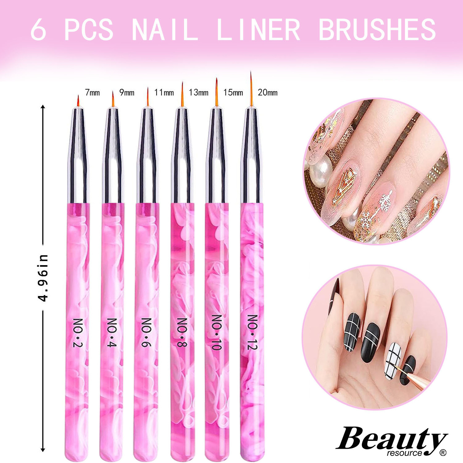 28 PCS Professional pink nail liner tools dust acrylic nail brush private label gel brush for nails art brush set