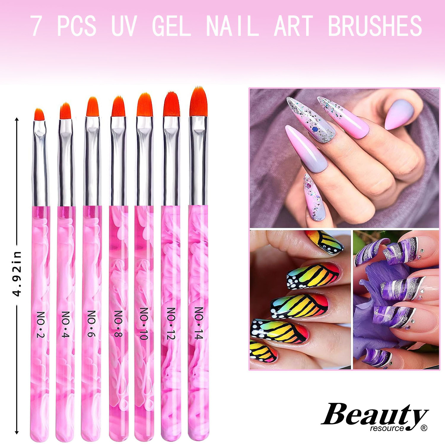 28 PCS Professional pink nail liner tools dust acrylic nail brush private label gel brush for nails art brush set