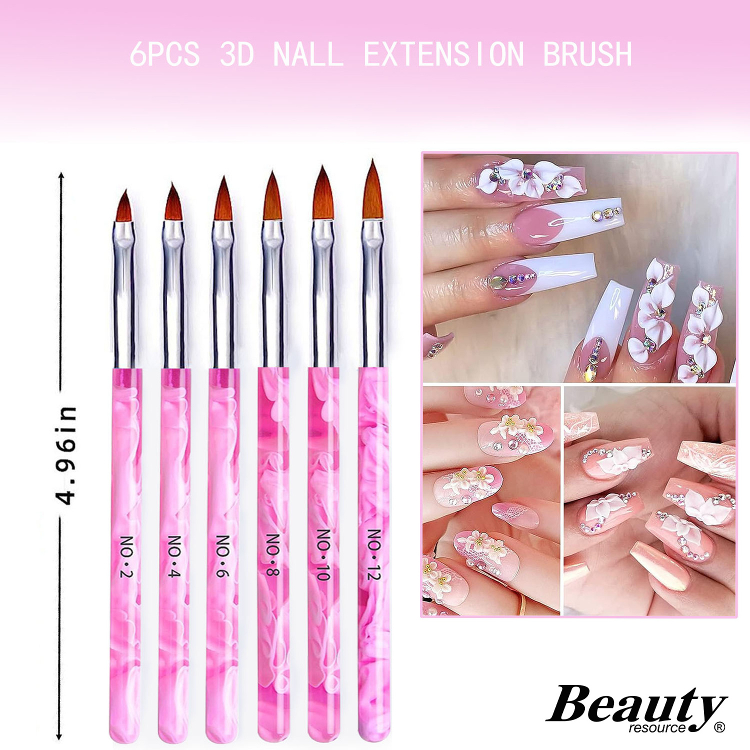 28 PCS Professional pink nail liner tools dust acrylic nail brush private label gel brush for nails art brush set