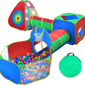 5pc Kids Ball Pit Tent and Tunnel Toddler Jungle Gym Baby Play Tent with Play Crawl Tunnel Toy for Boys infants Children