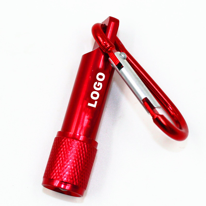 Wholesale carabiner mini led torch flashlight accept custom logo printed on