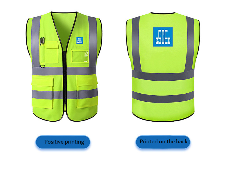 Custom Logo High Visibility Running Traffic Industrial Construction Security Personal Safety Reflective Vest With Pockets