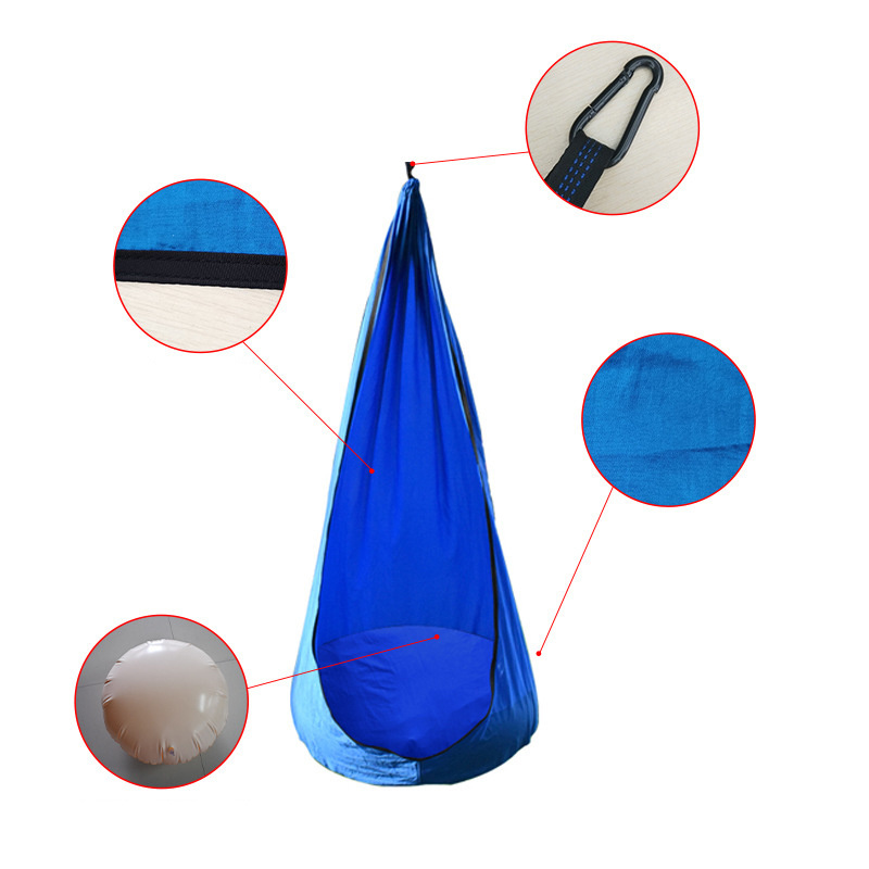 Funny Parachute Cloth Indoor Outdoor Kids Pod Sensory Swing Seat Hanging Hammock Chair With Inflatable Cushion