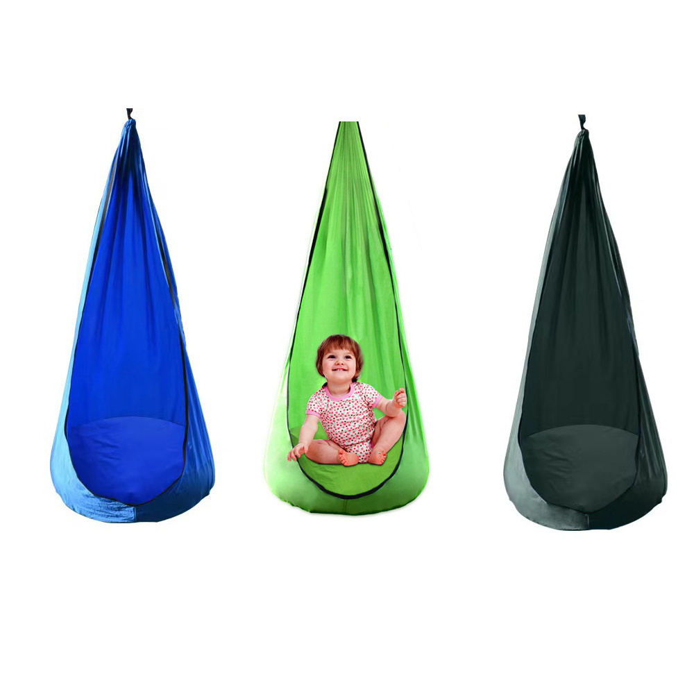 Funny Parachute Cloth Indoor Outdoor Kids Pod Sensory Swing Seat Hanging Hammock Chair With Inflatable Cushion