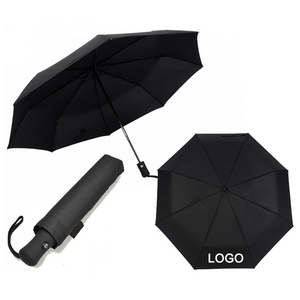 Good quality Promotional Customize logo 3 fold automatic umbrella with Steel rib for outdoor