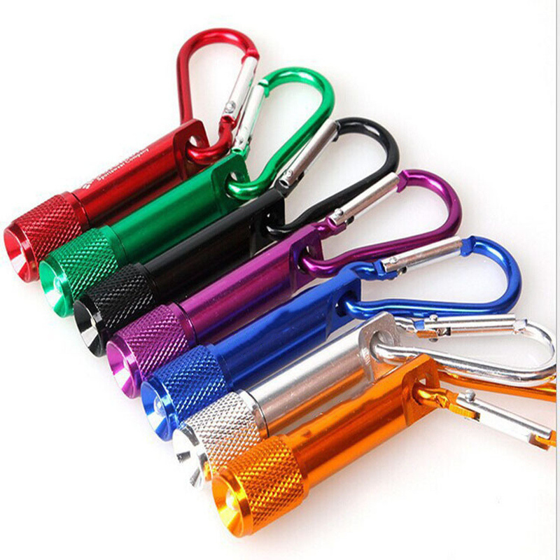 Wholesale carabiner mini led torch flashlight accept custom logo printed on