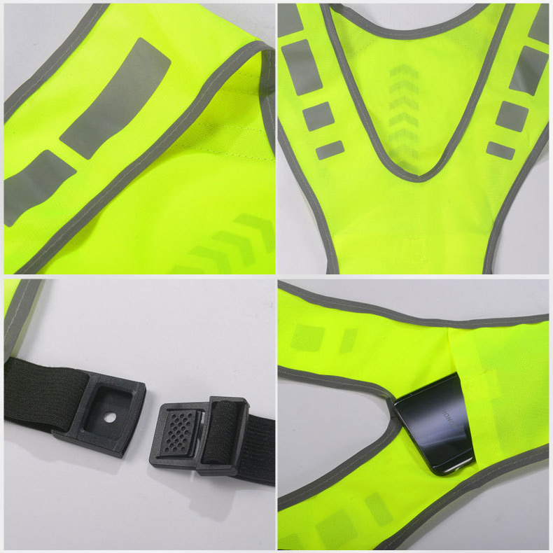 High Vis Reflect Run Safety Vest Gear For Outdoor Sports Night Walking Jogging Bicycle Cycling