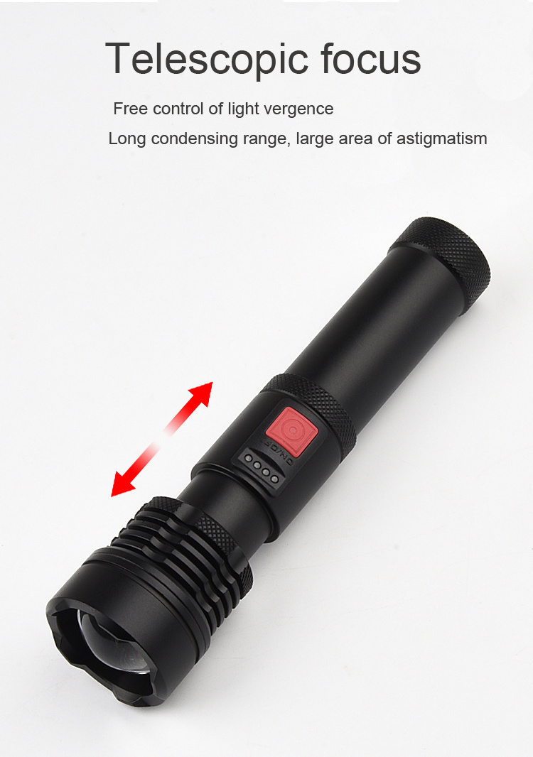 Handheld Waterproof  Flashlight Portable Charger With Flashlight Zooming Flashlight Torch