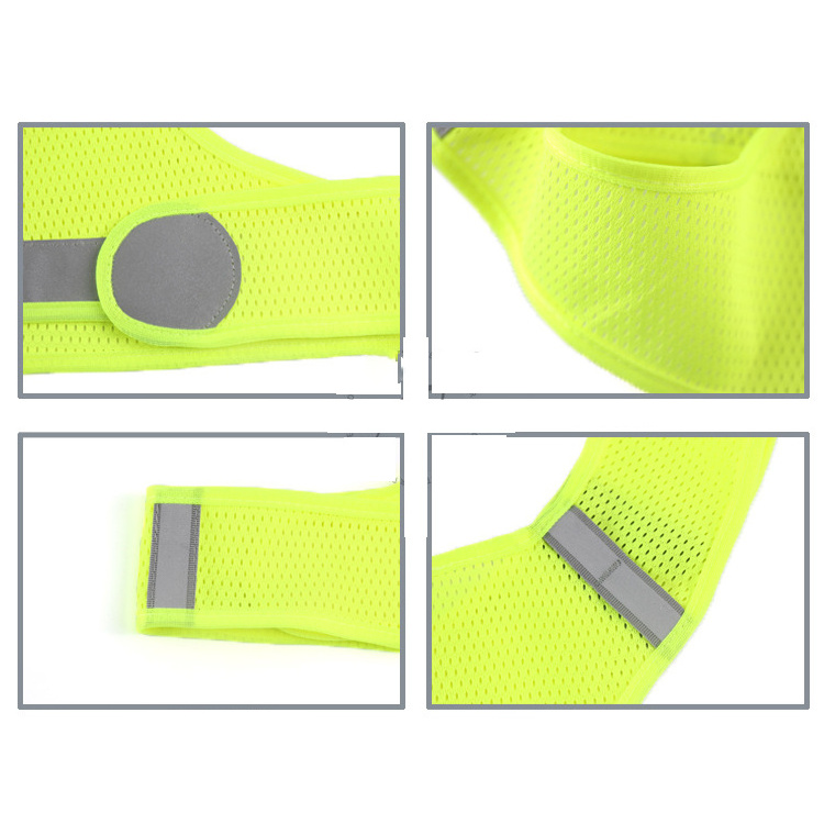 Breathable Mesh Outdoor Construction Site Night Riding Reflective Safety Running Vest With Pocket