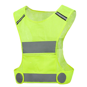 Breathable Mesh Outdoor Construction Site Night Riding Reflective Safety Running Vest With Pocket