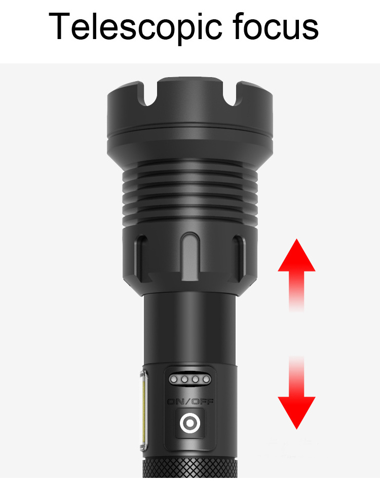 Flashlight Strong Light Rechargeable Zoom Giant Camping Waterproof Flashlight Telescopic Flashlight